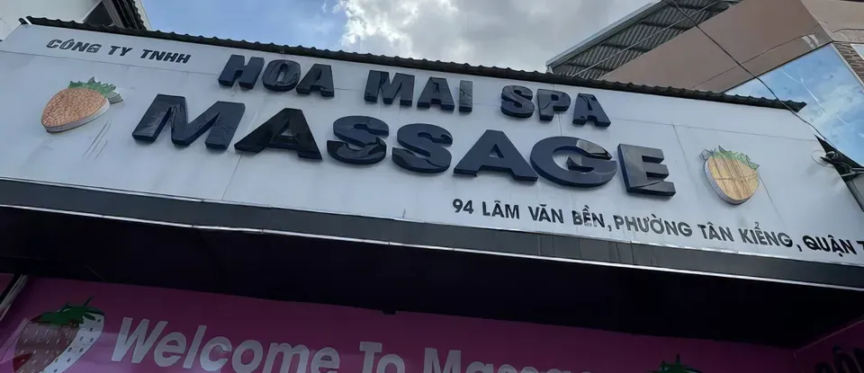 호치민 7군 딸기 때밀이 스파(Hoa Mai Spa) 건물 외관 전경