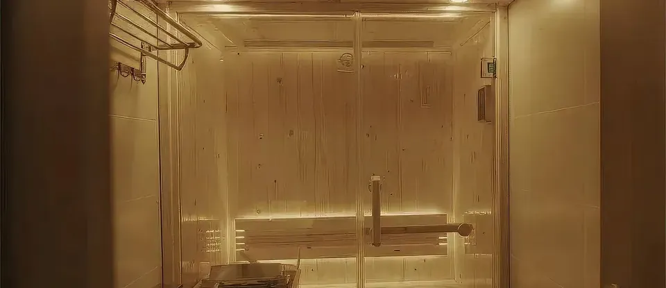 클라우드 나인 객실의 나무 사우나